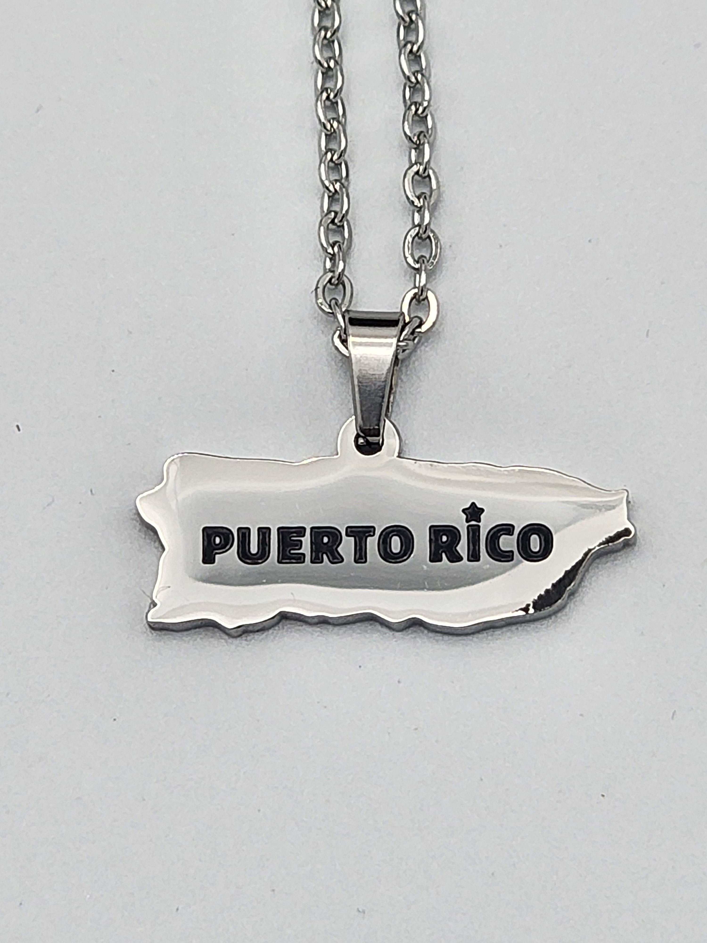 Amazon.com: CaliRoseJewelry Puerto Rico Pendant with Necklace in 14k Yellow  Gold (16) : Clothing, Shoes & Jewelry